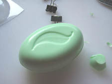 3-D Oval with Leaf Soap Mold