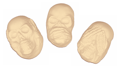 No Evil Skulls Soap Mold