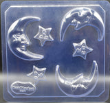 Crescent Moon and Stars Soap Mold